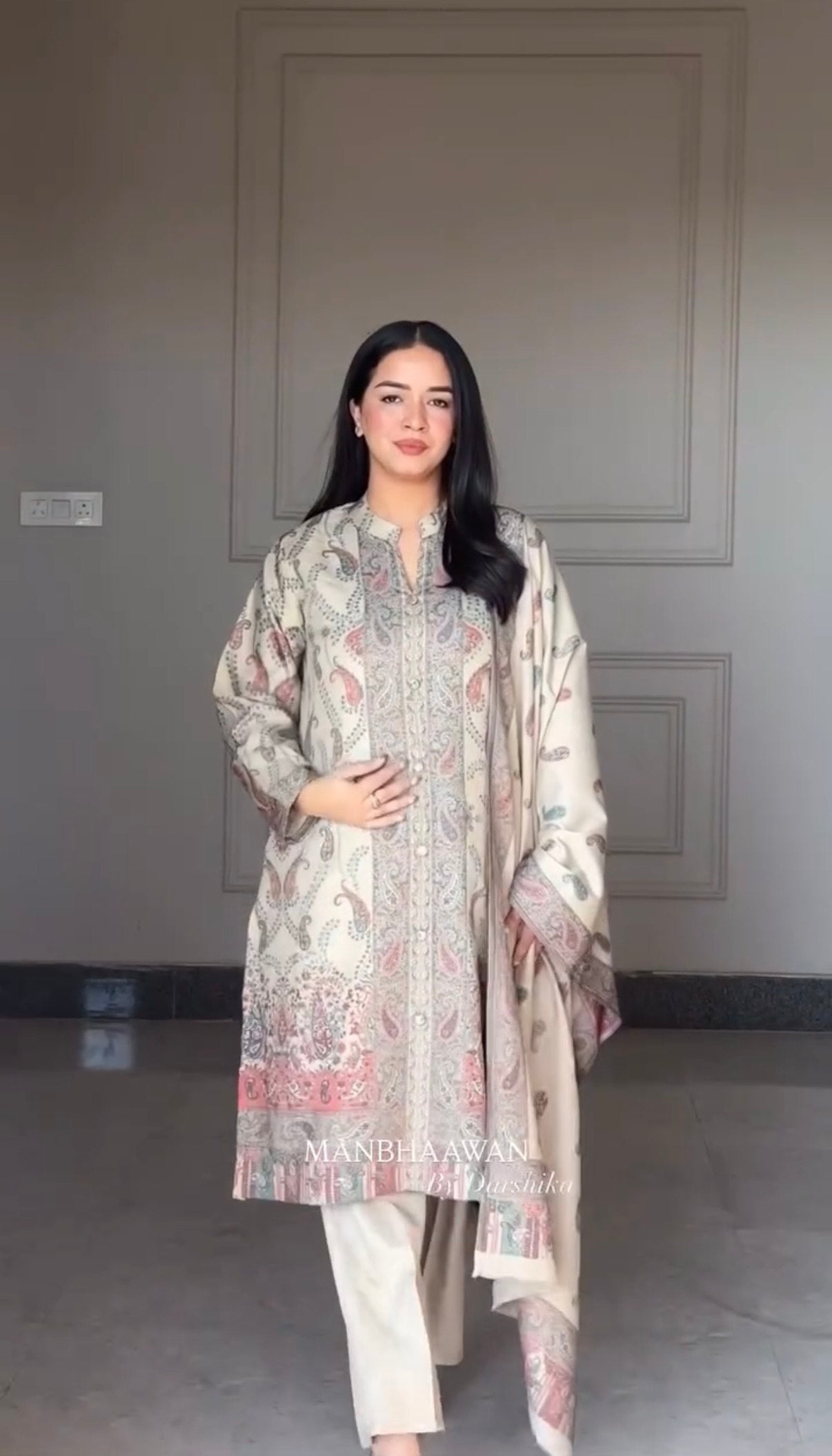 Elegant Paisley Harmony Berry Silk Kurta Set