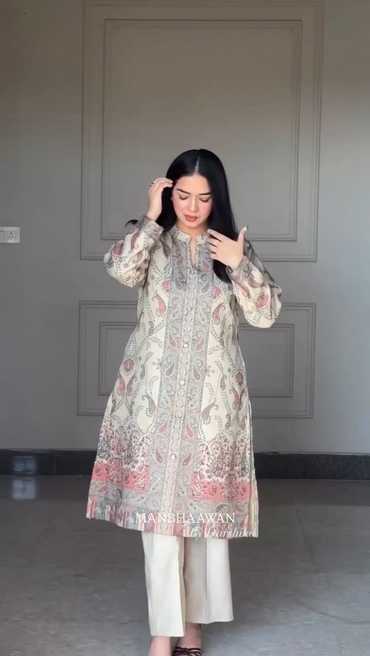 Elegant Paisley Harmony Berry Silk Kurta Set