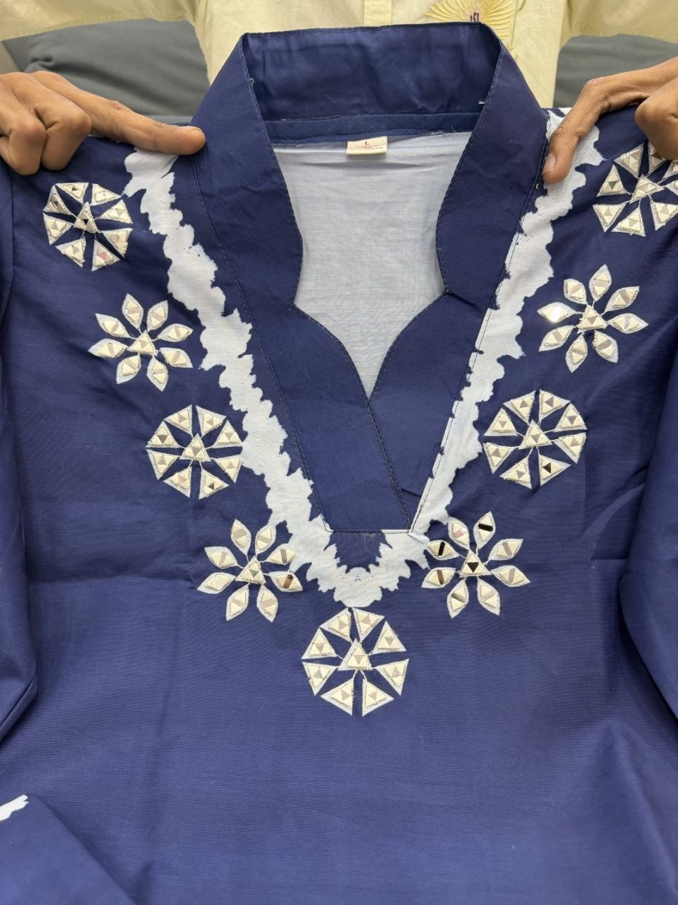 Vibrant Navy Blue Tie-Dye Cotton Blend Kurta Set