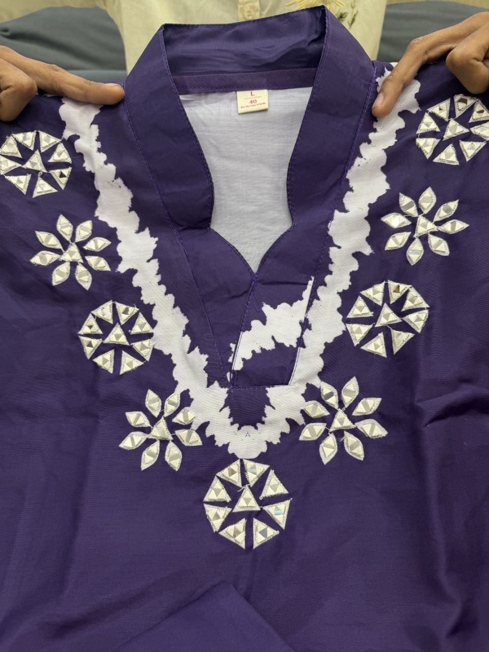 Chic Purple Shibori Cotton Blend Kurta & Palazzo Set