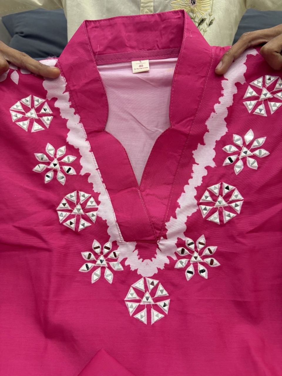 Stunning Pink Cotton Blend Shibori Printed Kurta Set