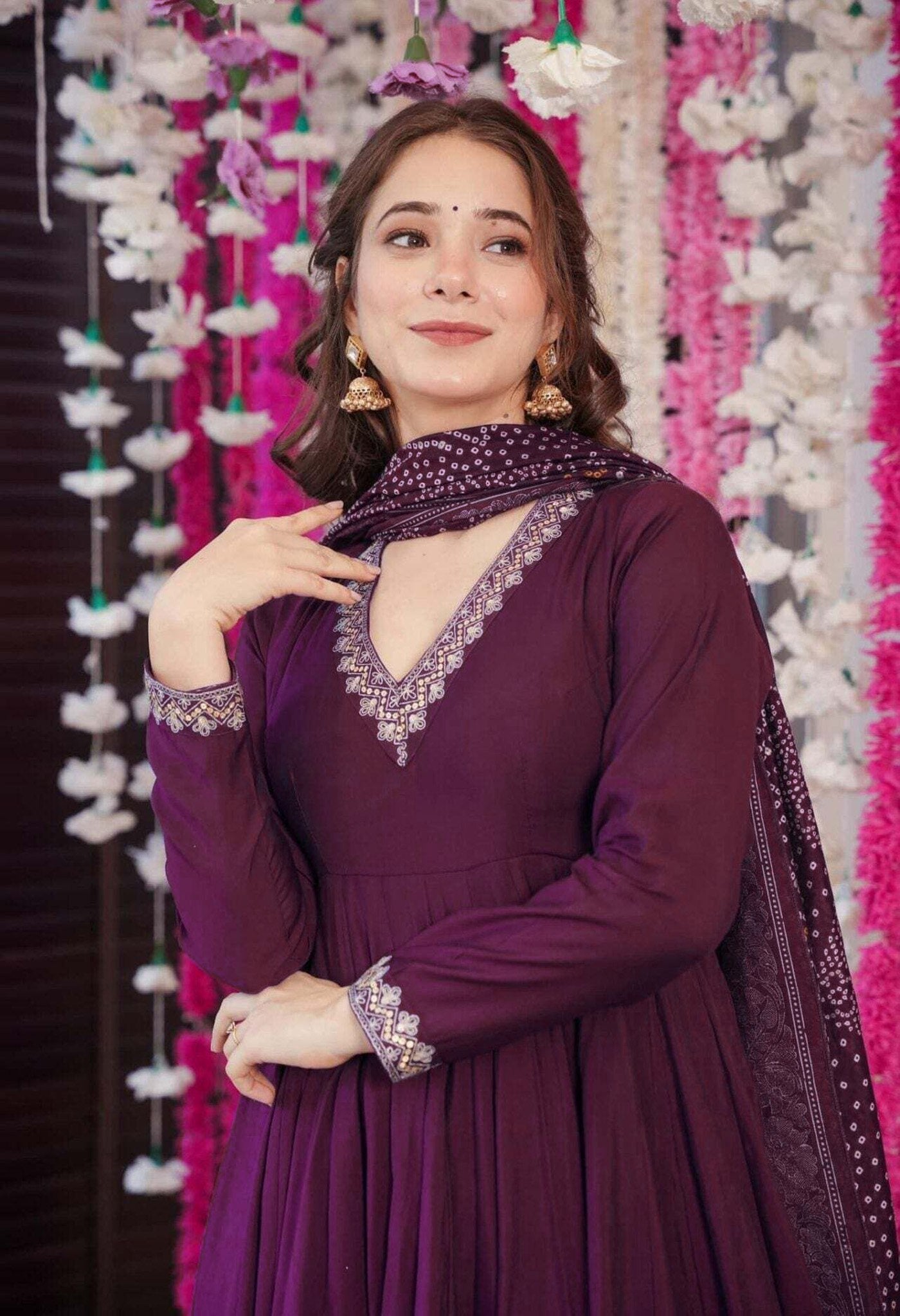 Elegant Vichitra Silk Fit & Flare Suit with Lightweight Chanderi Dupatta