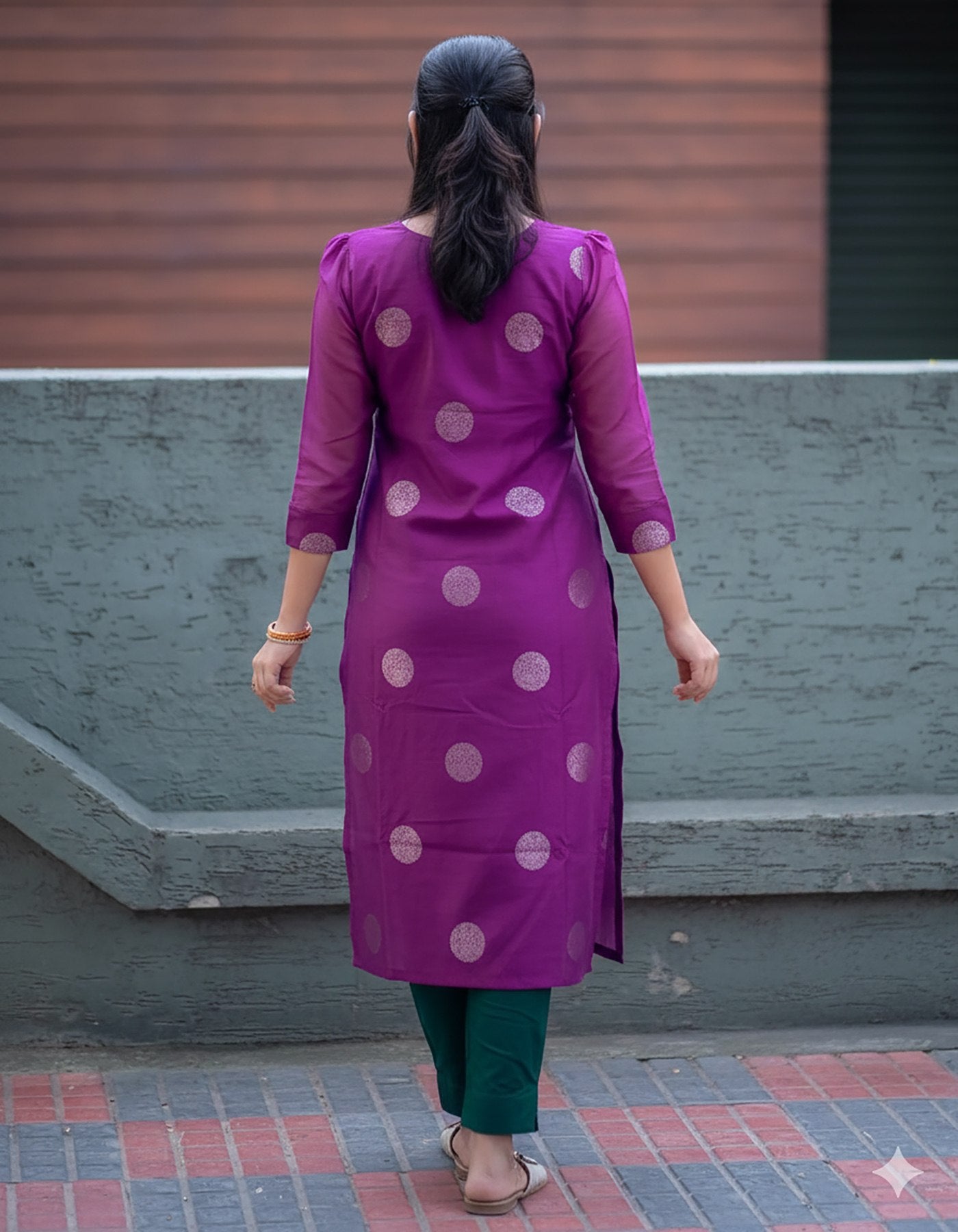 The Emerald & Magenta Banarasi Fusion Art Silk Kurta Set