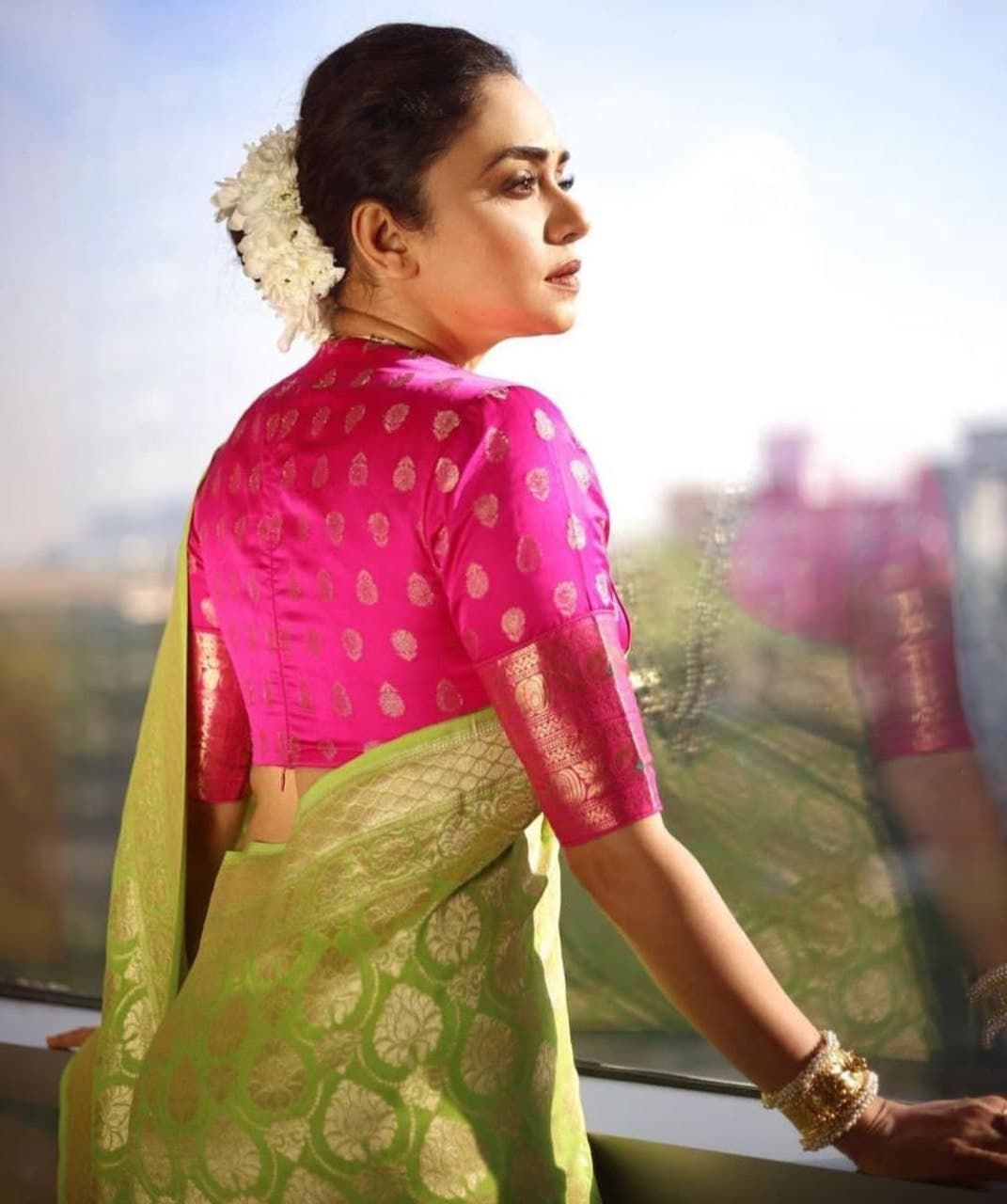 Radiant Fusion Pastel Banarasi Silk Saree