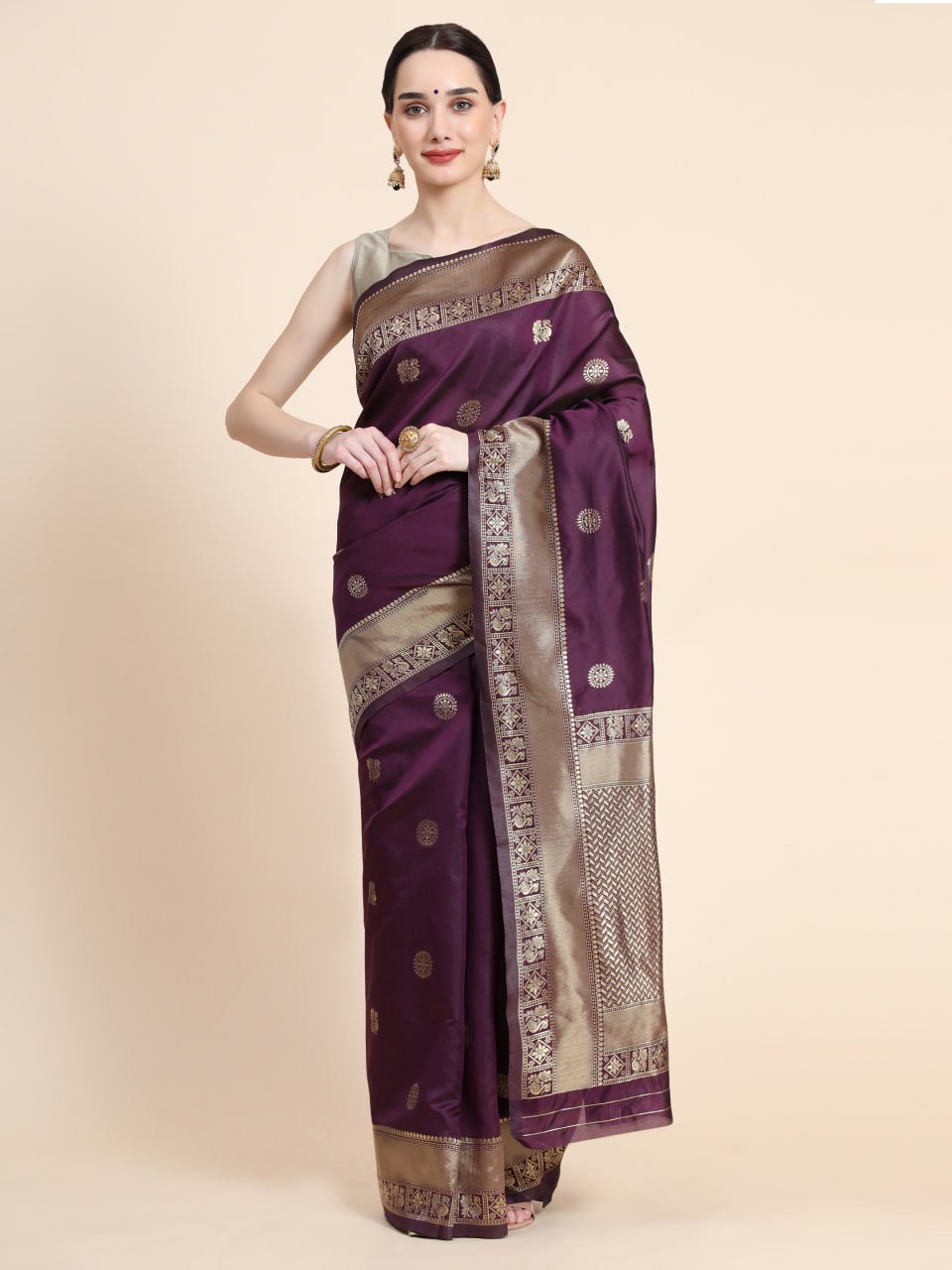 Regal Purple Banarasi Silk Saree