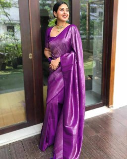 Radiant Violet Banarasi Silk Classic Saree