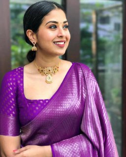 Radiant Violet Banarasi Silk Classic Saree