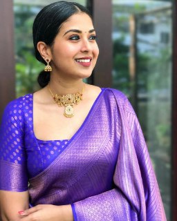 Royal Purple Banarasi Silk Saree with Intricate Zari Weave