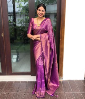 Royal Radiance Luxurious Purple Banarasi Silk Saree
