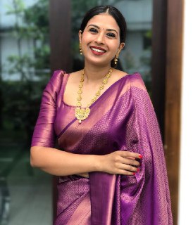 Royal Radiance Luxurious Purple Banarasi Silk Saree