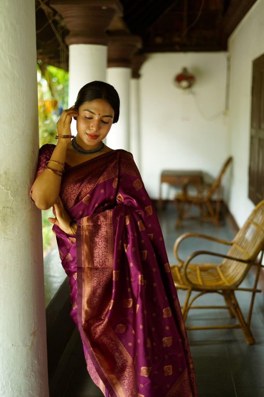 The Royal Heritage Magenta Banarasi Silk Saree