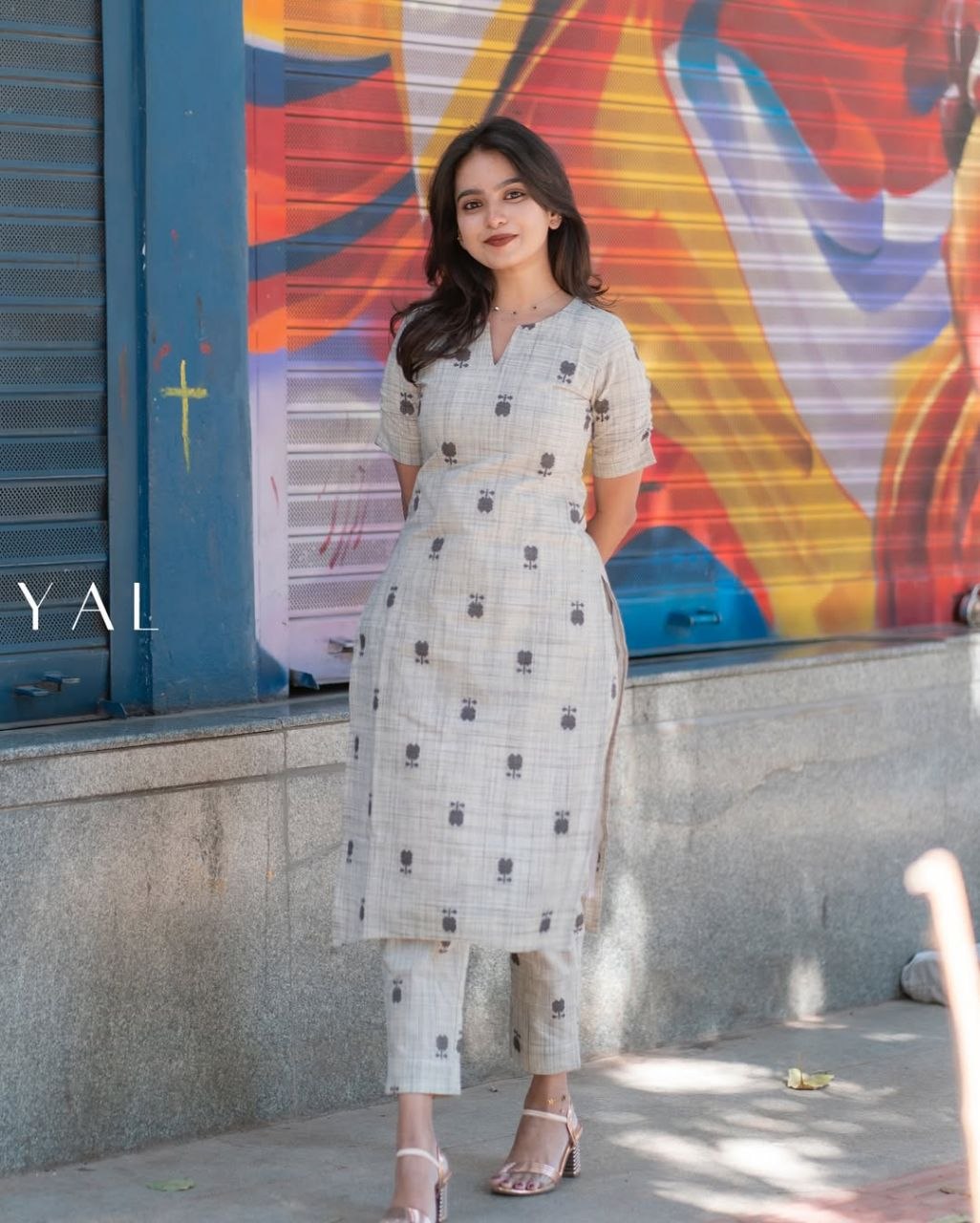 Chic Minimalism Grey Linen-Cotton Co-ord Kurta Set