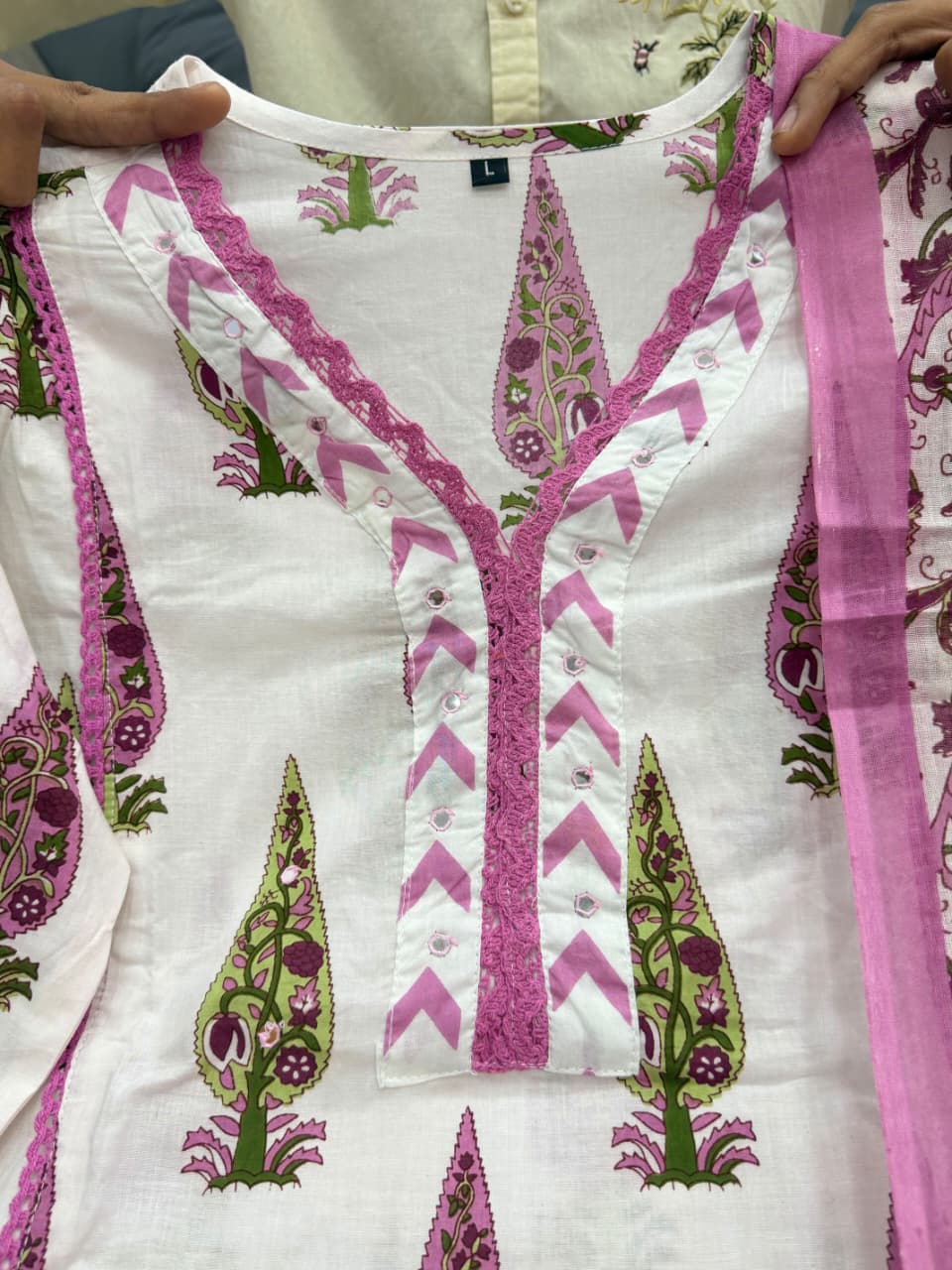 Mauve Muse: Block-Printed Cotton Kurta & Palazzo Set