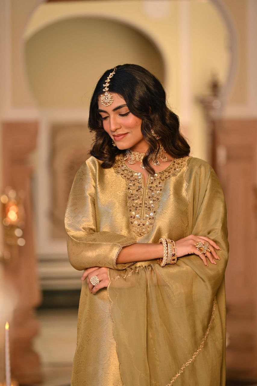 Noor-E-Eid Luxury Kanjivaram Silk Designer Suit Set