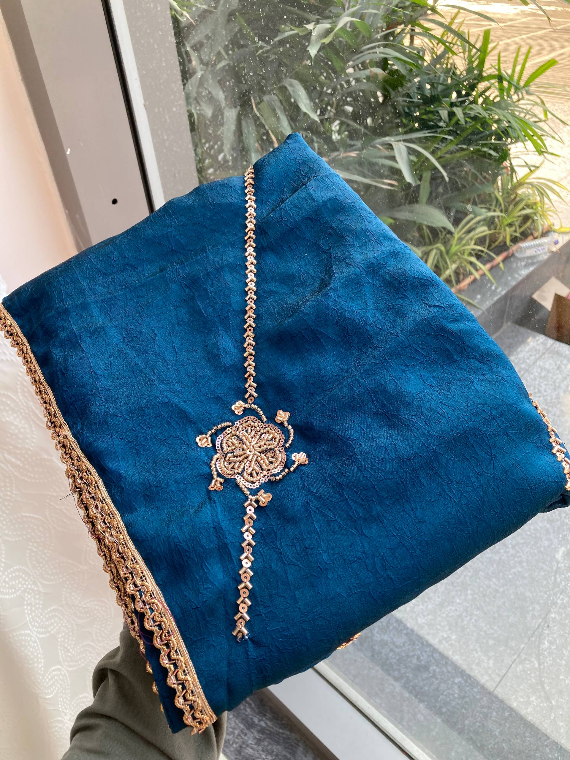 Party Wear Soft Crush Silk Saree With All Over Embroidery Butti Work, Designer Lace Border & Matching Blouse