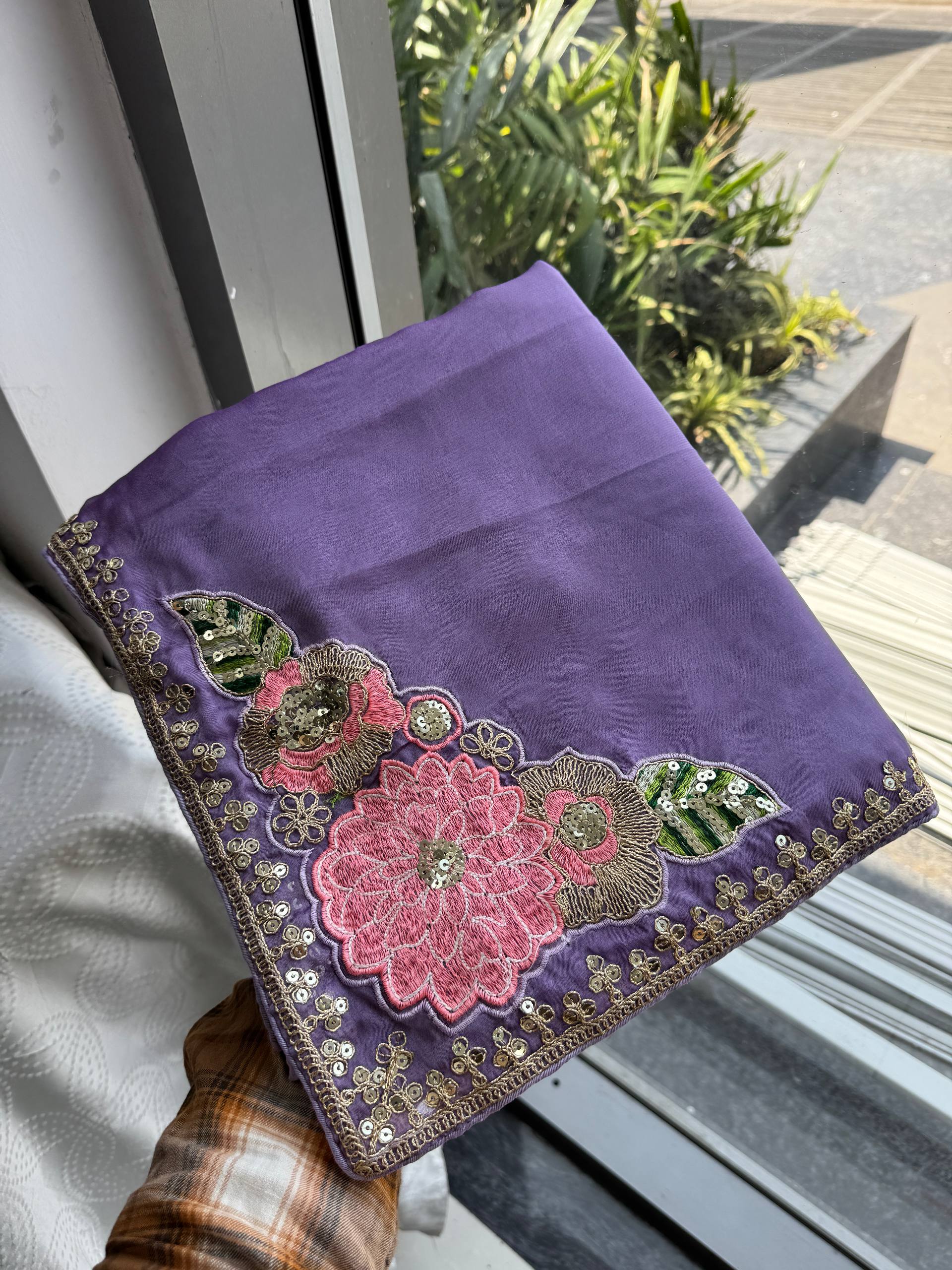 Party Wear Soft Rangoli Silk Saree With Embroidery Cutwork Border