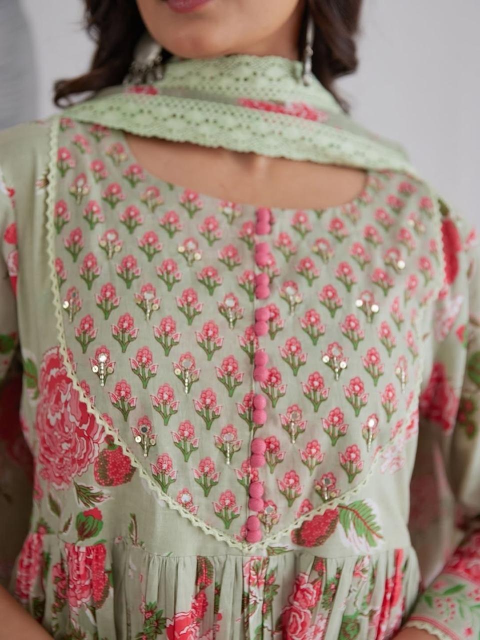 Blooming Elegance Jaipuri Anarkali Suit