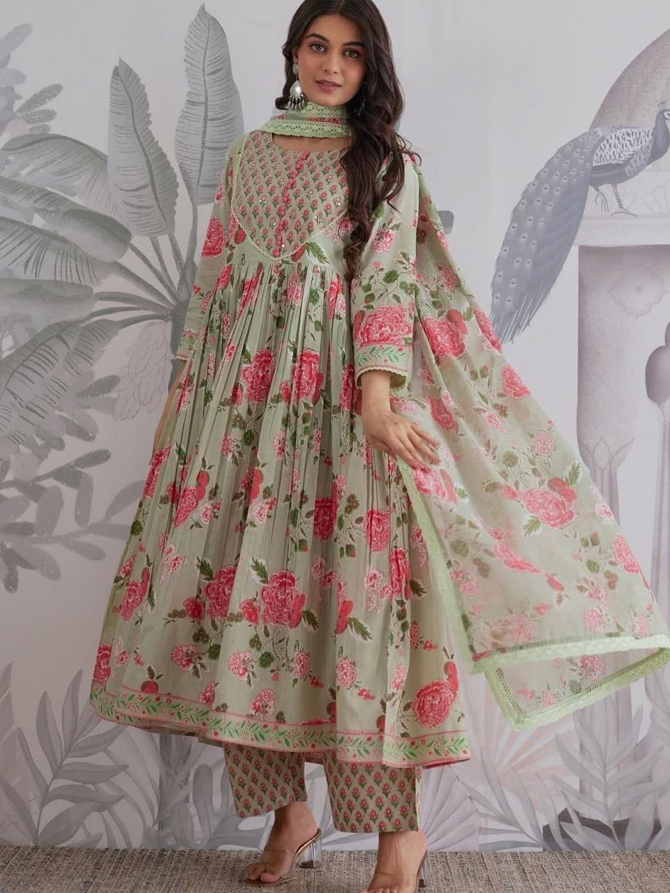 Blooming Elegance Jaipuri Anarkali Suit