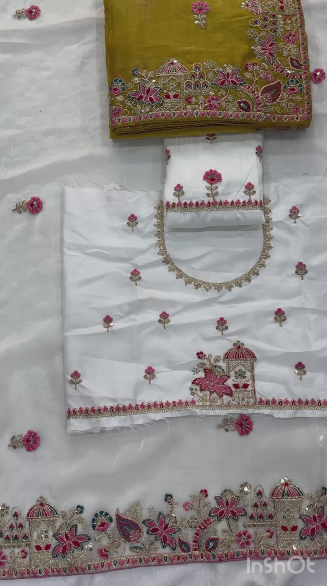 Premium Fendy Chiffon Silk Saree with Embroidery Cutwork Lace Border & Heavy Embroidered Blouse